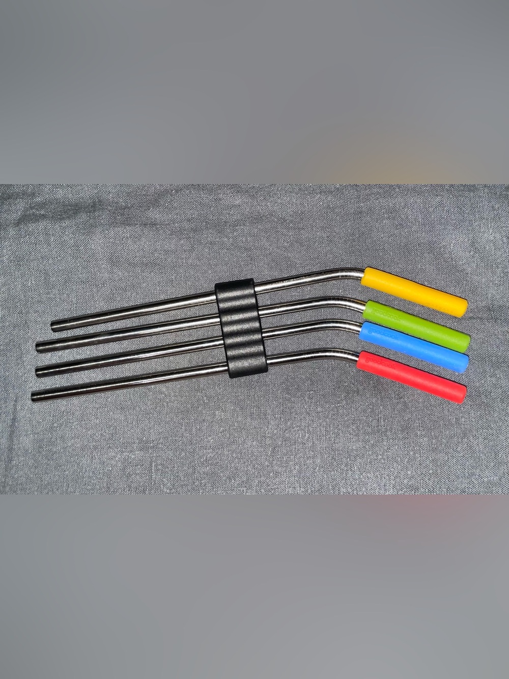 Set of Four Stainless Steel Drinking Straws